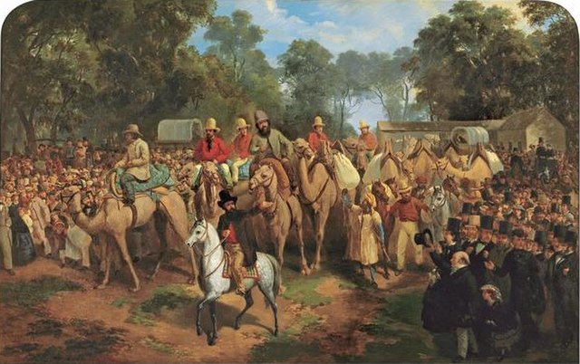 Nicholas Chevalier, Memorandum of the Start of the Exploring Expedition, oil on canvas, 1860