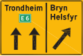 Lane guide Shows which destination a lane is intended for.