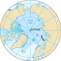 Location of Novaya Zemlya in the Arctic Ocean in Catalan; translated from English
