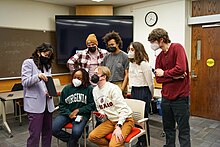 Generation Thirty-Six rehearsing for a sketch show during the Winter 2022 revue Offoffcampus 273431056 517317936367556 5905013204009004107 n.jpg