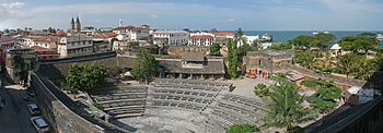 English: A panorama of the Old Fort of Zanziba...