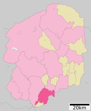 Lage Oyamas in der Präfektur