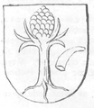 Drawing of coat of arms of town Chorzele by Marian Gumowski