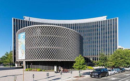 The Pan American Health Organization building in Washington, DC.