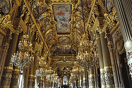 Paris (France) , grand foyer du Palais Garnier et son plafond peint ; Palamède