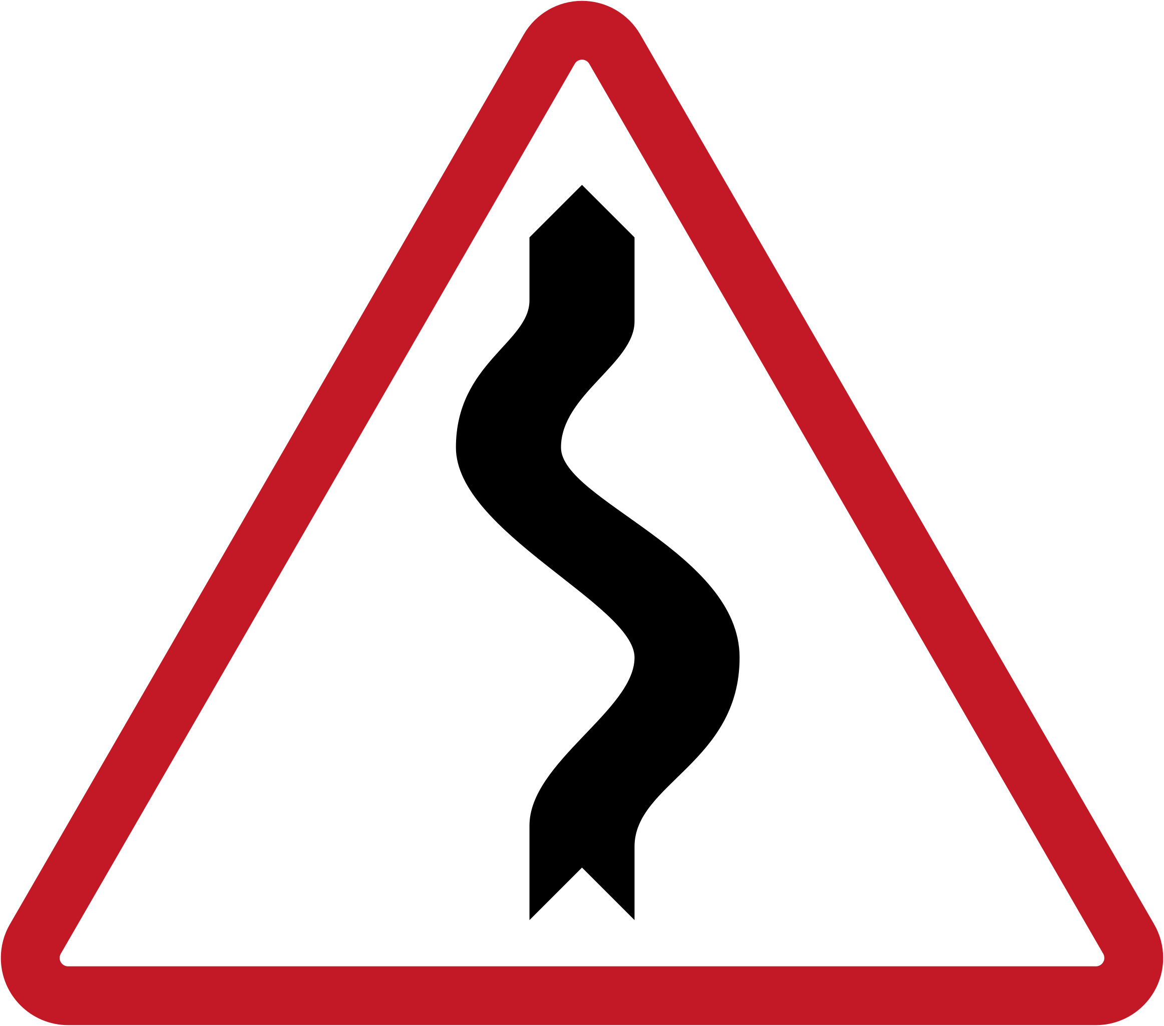 winding road sign