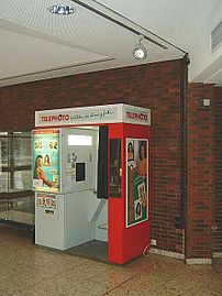 A photo booth in a public building in Germany