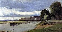 Pissarro - banks-of-a-river-with-barge.jpg
