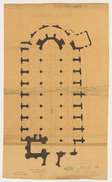 File:Plan de la cathedrale Blois 1857 Archives nationales France.jpg