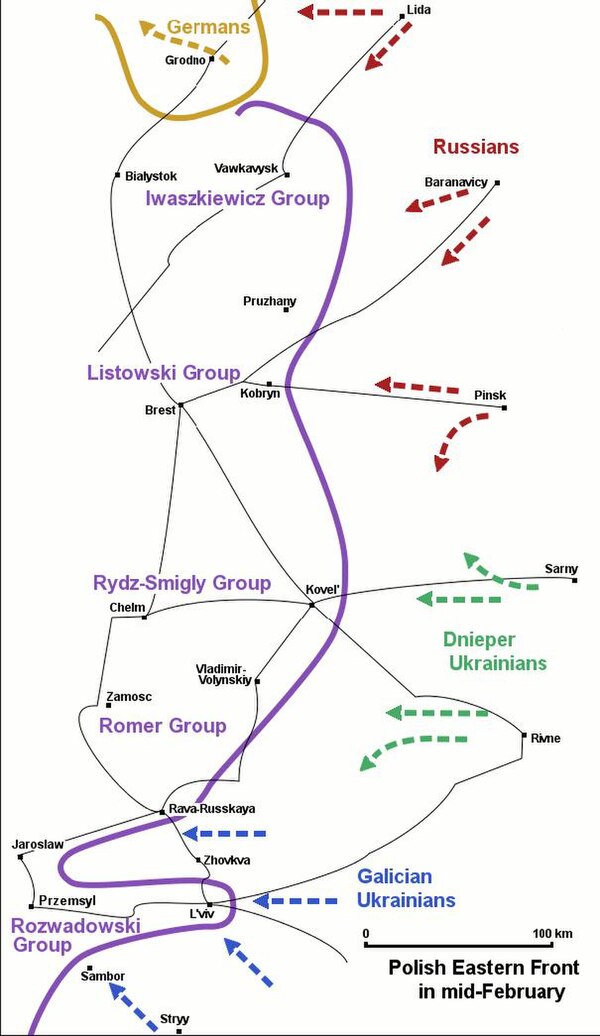 Polish–Ukrainian and Polish–Soviet Wars early 1919.