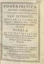 Миниатюра для Файл:Pompa festiva - oracion laudatoria al gloriosissimo confessor de Christo San Prudencio... (IA A11104013).pdf