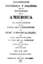 Miniatura para Manifestación histórica y política de la revolución de América