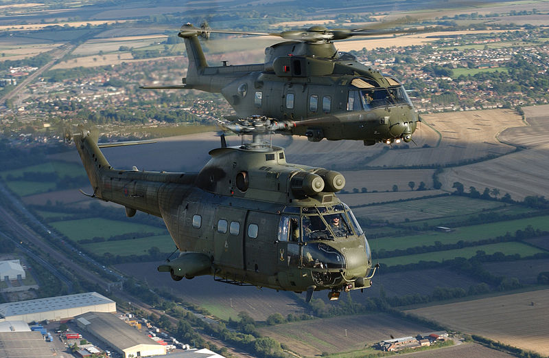 File:RAF Puma and Merlin Helicopters MOD 45142028.jpg