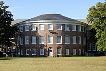 Rear of Davidson Hall, building on the NRHP Rear of Davidson Hall at Coker College, Hartsville, SC, US.jpg
