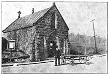 The early stone receiving vault Receiving vault - Calvary Cemetery Cleveland.jpg