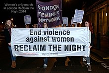 Women march in Central London in November 2014. Reclaim the Night 2014.jpg