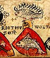 Herren von Riedhausen: Oberwappen mit dem silbernen Fisch im Oberwappen Zürcher Wappenrolle, um 1340