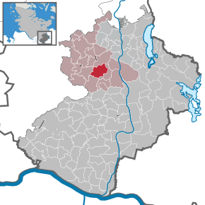 Poziția Ritzerau pe harta districtului Herzogtum Lauenburg