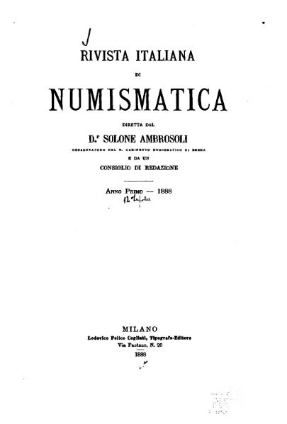 File:Rivista italiana di numismatica 1888.djvu
