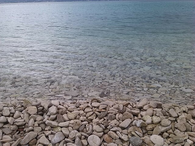 Rocky beach at Brač island (Croatia), in the Adriatic Sea, during the summer