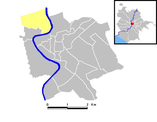 Localisation du rione sur une carte de Rome.