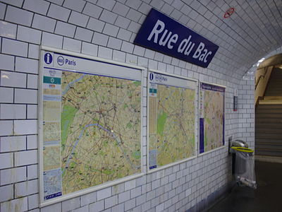 Tunnelbanestationen Rue du Bac.