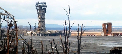 The war-torn ruins of Donetsk International Airport in late December 2014