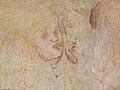 Deutsch: Schloss Runkelstein, Südtirol, Wandmalereien, Rötelzeichnung. English: Castle Runkelstein, South Tyrol, profane wallpaintings. Painting of a face in red chalk.