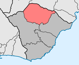 Местоположение гражданского прихода Санту-Антониу-да-Серра в муниципалитете Санта-Крус, остров Мадейра
