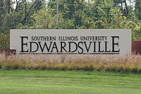 Entry sign at Southern Illinois University Edwardsville