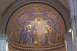 Cul-de-four de l'abside de la basilique du Sacré-Cœur de Montmartre, à Paris (1918-1922). Dessin par Luc-Olivier Merson, atelier Guilbert-Martin.
