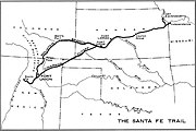 Map of the historic Santa Fe Trail