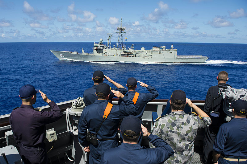File:Sailors salute HMAS Sydney. (9137311496).jpg