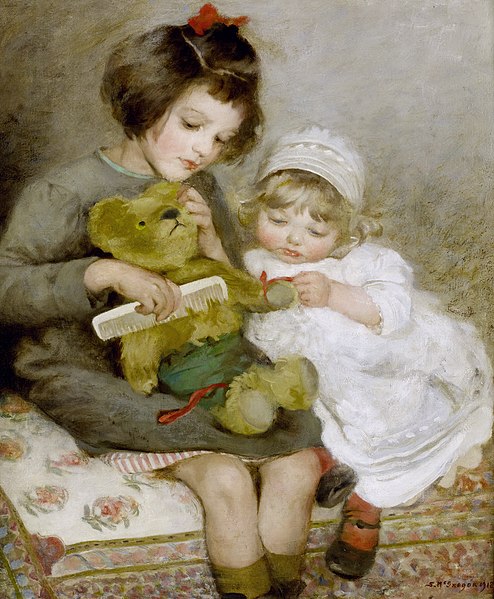 File:Sarah McGregor Combing Teddy 1918.jpg