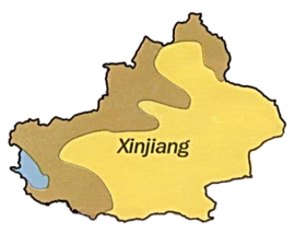 Oblast Sin-ťiangu kde se používá jazyk sarikoli