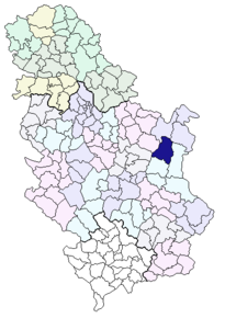 Localizarea comunei Bor în Serbia
