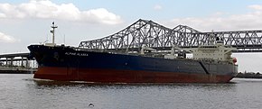Oil tanker on the Lower Mississippi