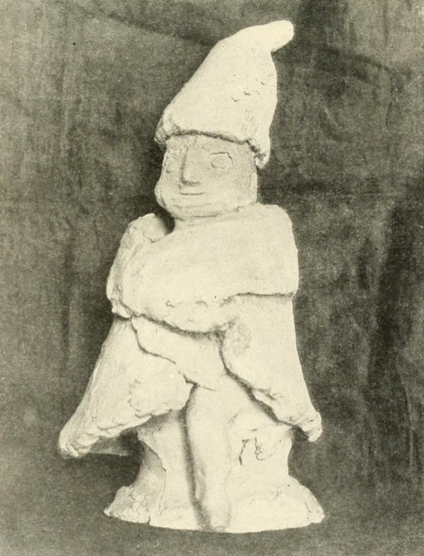 Early-20th-century Slavic cult image of a Domovoy, the household deity, progenitor of the kin, in Slavic paganism