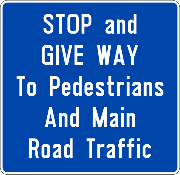 File:Singapore road sign - Informatory - Stop and give way to pedestrians and main road traffic.svg