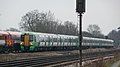 English: Southern 377108, approaching Horley railway station, Horley, Surrey, with a service to London. 377108 is the unit at the front. I do not know what the other two units were.