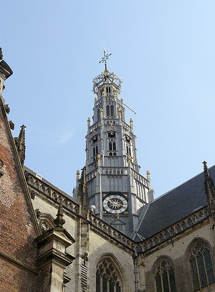 File:St. Bavochurch Haarlem steeple.jpg