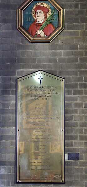 File:St Anselm, Tooting Bec - War Memorial WWII - geograph.org.uk - 5258271.jpg