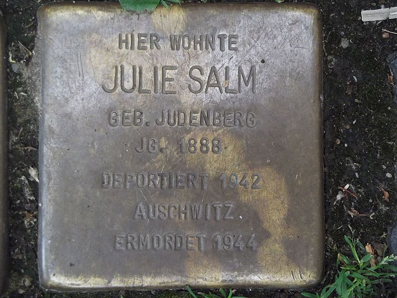 File:Stolperstein Neuss Innenstadt Münsterstraße 12 Julie Salm.jpg