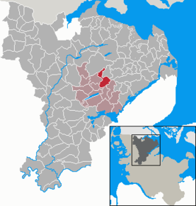 Poziția Struxdorf pe harta districtului Schleswig-Flensburg
