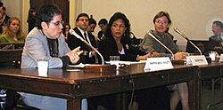 Susan E. Rice (middle) at the USCIRF hearings (November 27, 2001) SusanRice.jpg