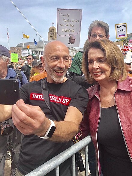 Pelosi at the Tax March in San Francisco, April 2017