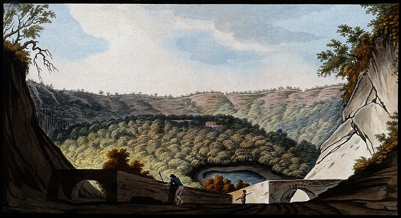 File:The crater of Astruni; vegetation, the gamekeeper's lodge an Wellcome V0025266.jpg