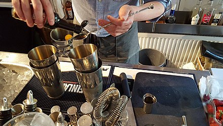 Bartender making a drink in Tiirikkala