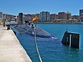 Submarino S-74 Tramontana en el puerto de Málaga, 2022-06-24.