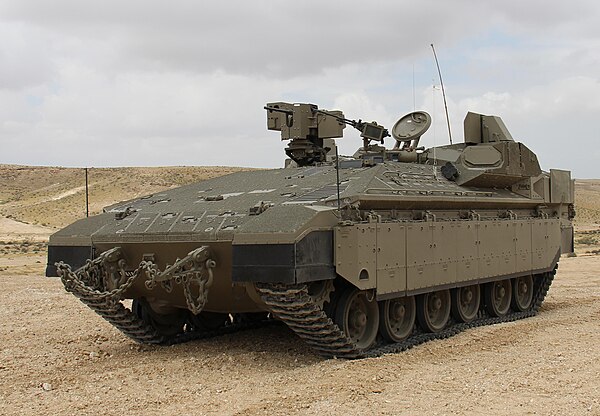 A Namer AFV equipped with Rafael's Trophy system.